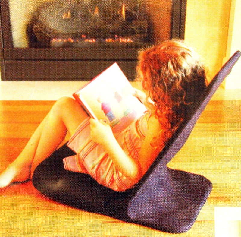 relaxus Portable Floor Chair, Memory Foam Seat, Padded Back Frame, Folding Chair. Adjustable Angle Back-Rest. 14" W x 22" H x 21" Deep (Blue) - Image 2